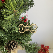 Load image into Gallery viewer, Pet Bone Shaped Snowflake Christmas Ornament