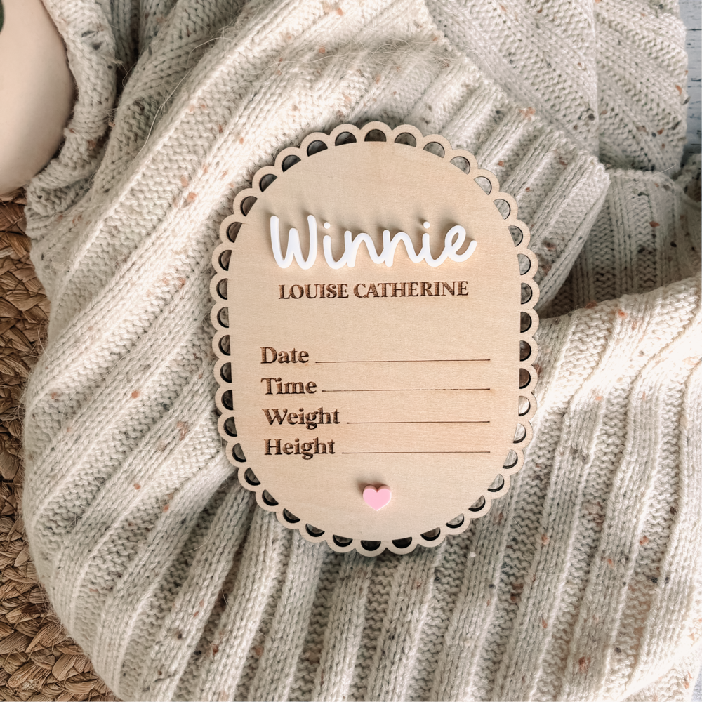 Vintage Birth Announcement Plaque