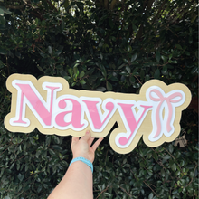 Load image into Gallery viewer, Personalised Children's Bow Themed Name Plaque