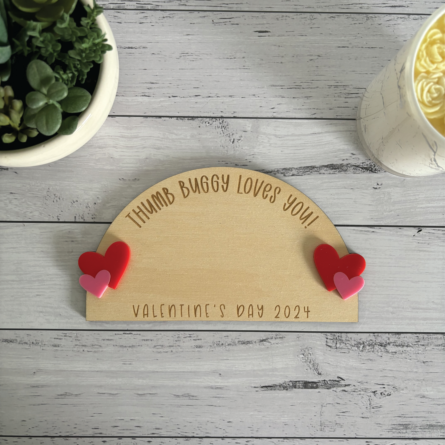 Thumb Buggy Loves You - Valentines Day Thumbprint Board