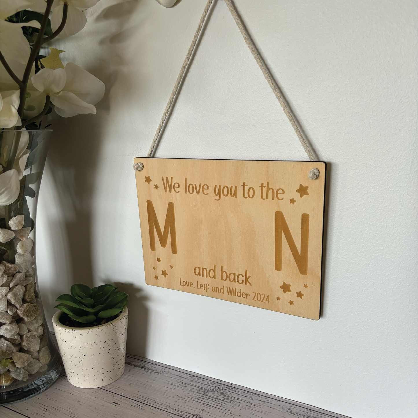 To The Moon And Back Handprint Plaque