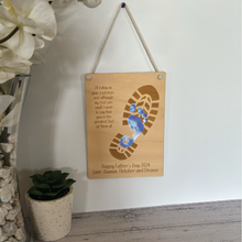 Load image into Gallery viewer, Father's Day Footprint Plaque