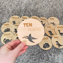 Load image into Gallery viewer, Dinosaur Baby Milestone Discs