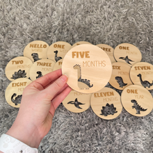 Load image into Gallery viewer, Dinosaur Baby Milestone Discs