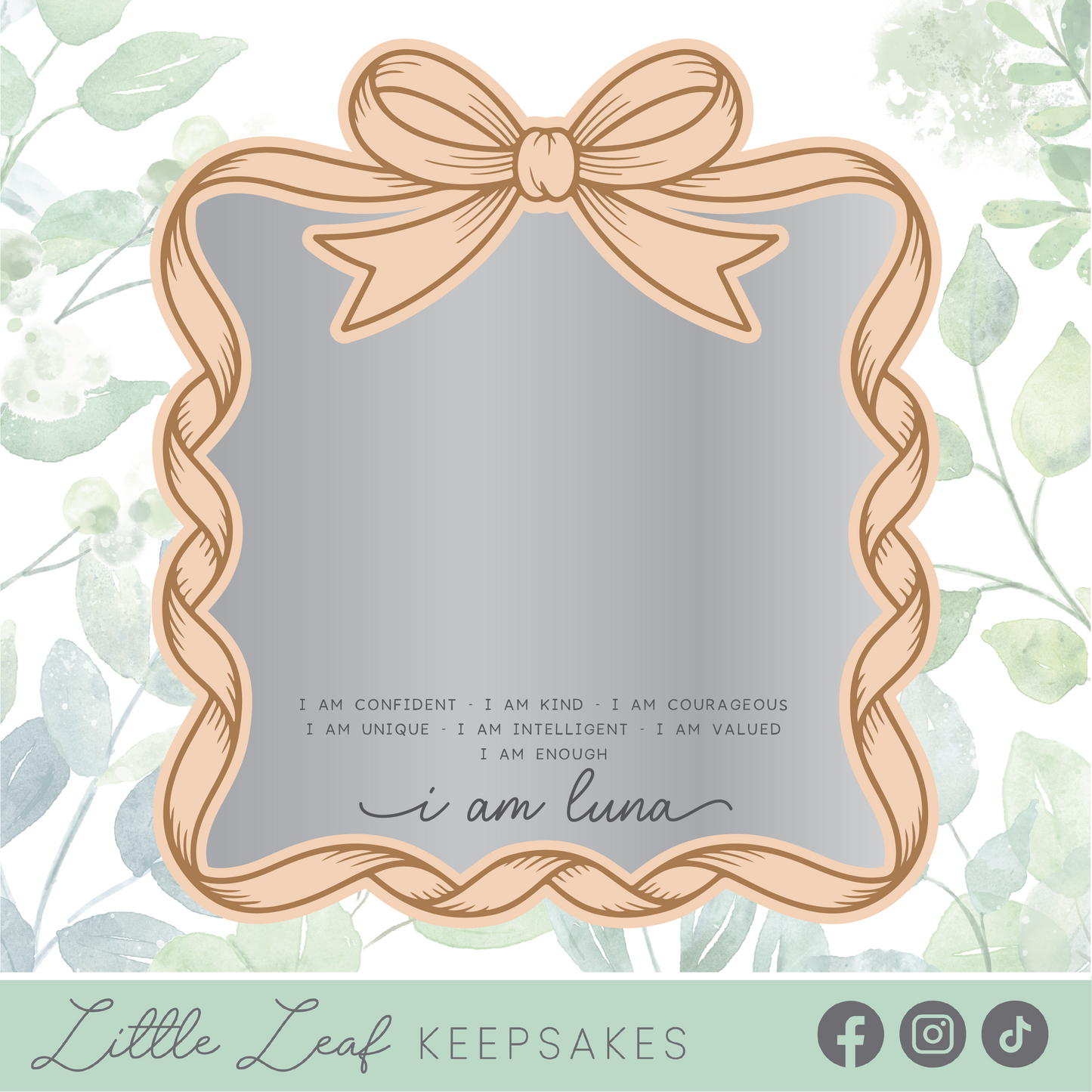 Personalised Full Bow Border Affirmation Mirror