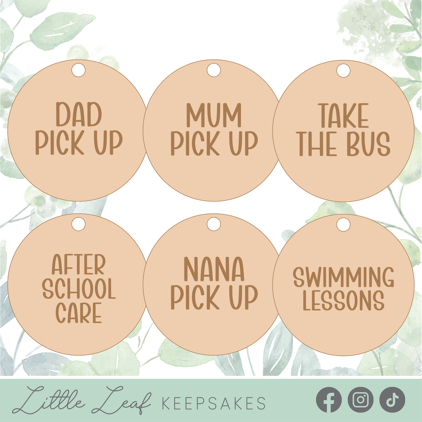Wooden After School Routine Tags