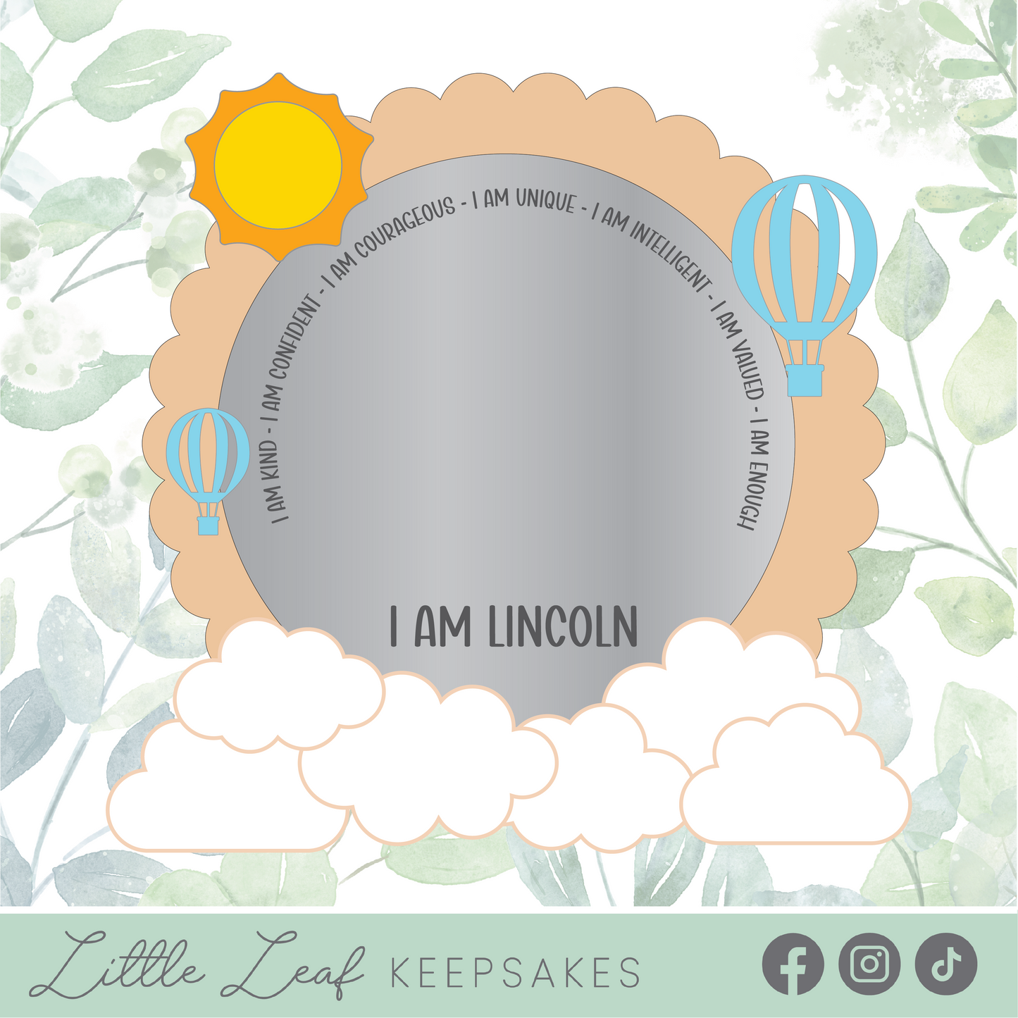 Personalised Up & Away Affirmation Mirror