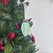 Load image into Gallery viewer, Personalised Lightbulb Christmas Ornament