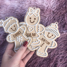 Load image into Gallery viewer, Personalised Gingerbread Christmas Tree Ornaments