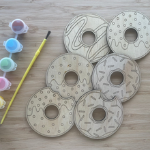 Load image into Gallery viewer, DIY Wooden Painted Donuts