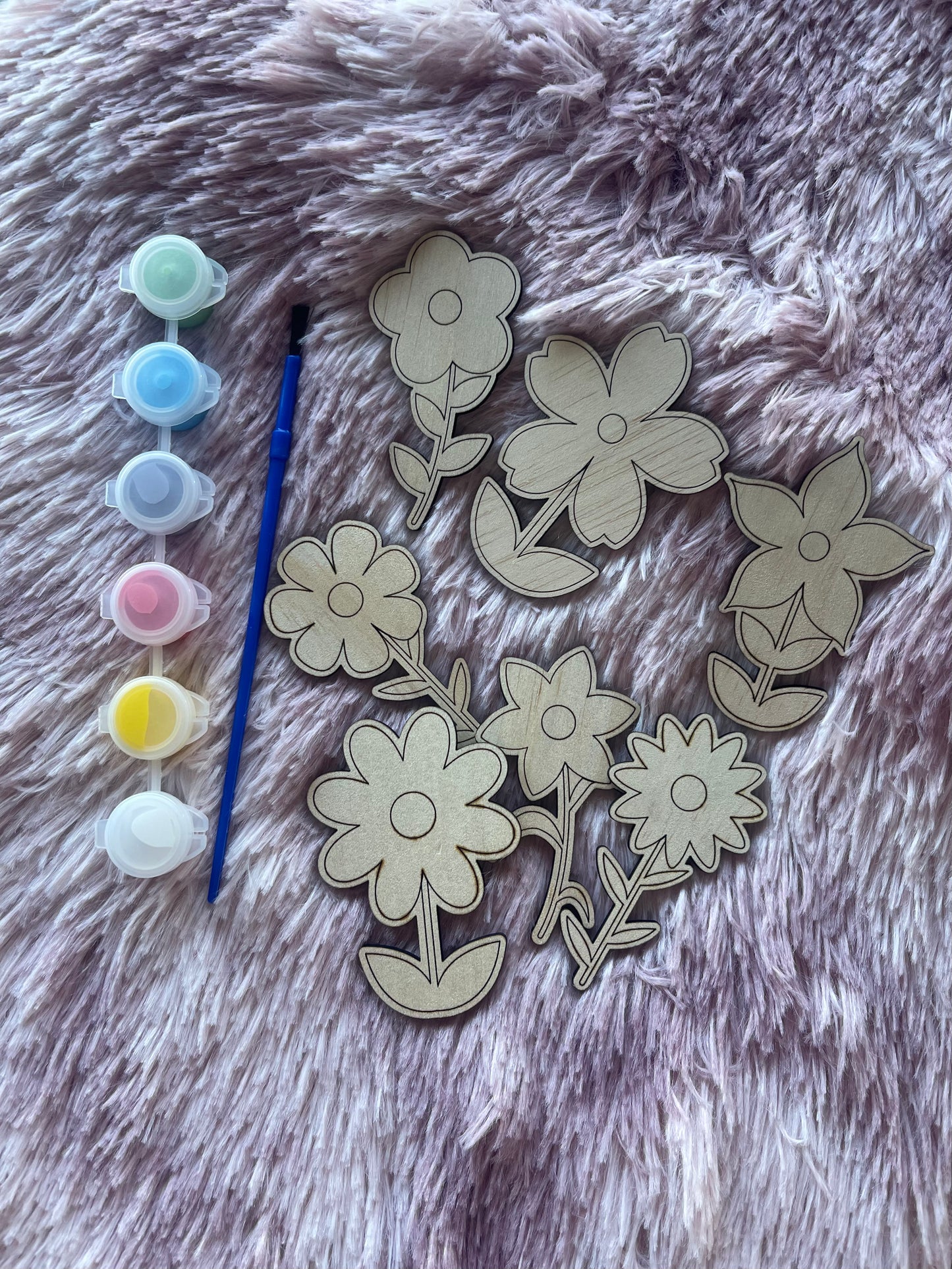 DIY Wooden Painted Flowers