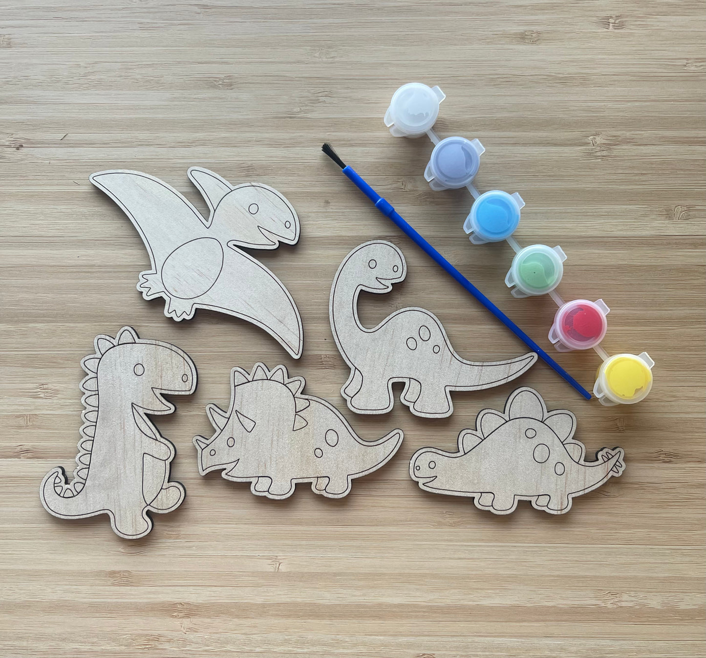 DIY Wooden Painted Dinosaurs