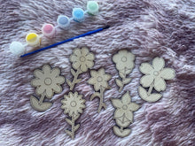 Load image into Gallery viewer, DIY Wooden Painted Flowers