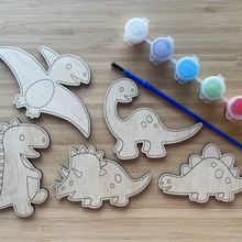 Load image into Gallery viewer, DIY Wooden Painted Dinosaurs