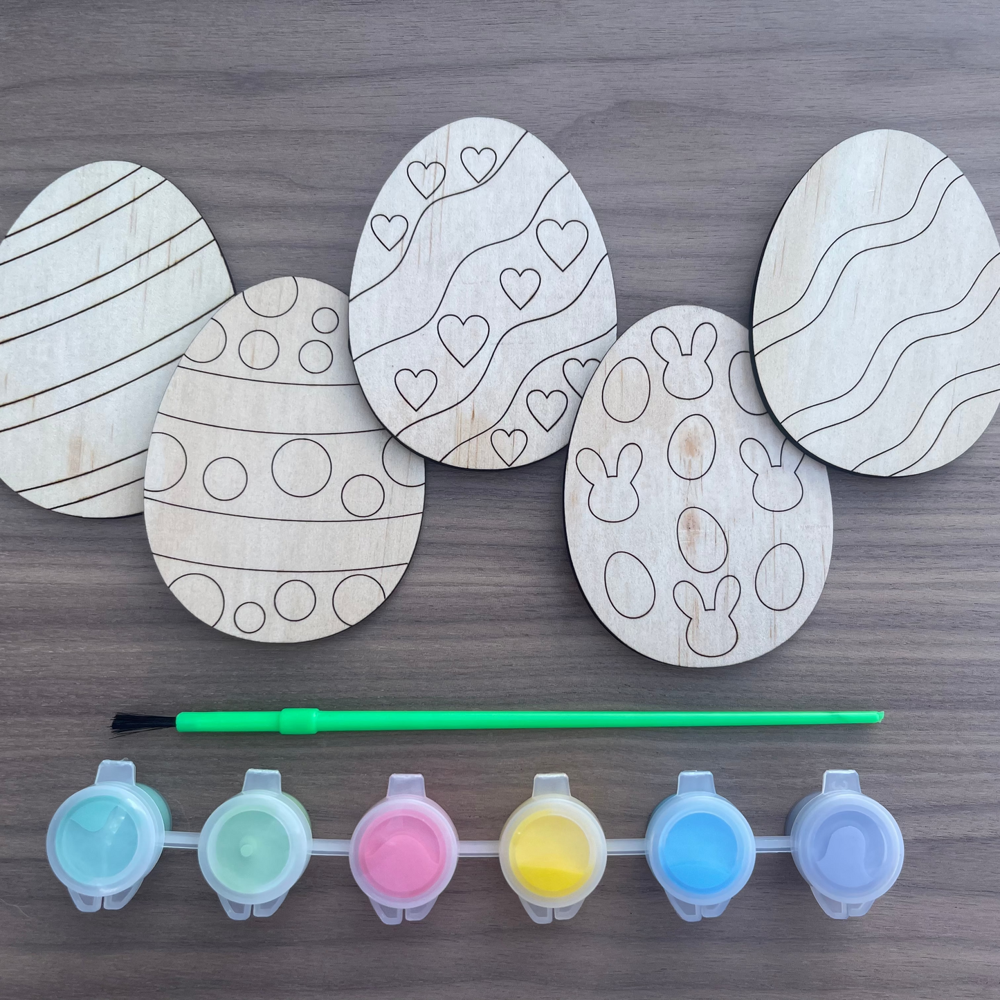 DIY Kids Wooden Easter Egg Painting Set