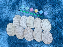 Load image into Gallery viewer, DIY Kids Wooden Easter Egg Painting Set