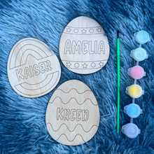 Load image into Gallery viewer, DIY Kids Personalised Wooden Easter Egg Painting Set