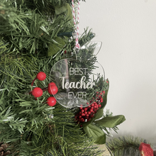 Load image into Gallery viewer, Best Teacher Ever Apple Christmas Ornaments
