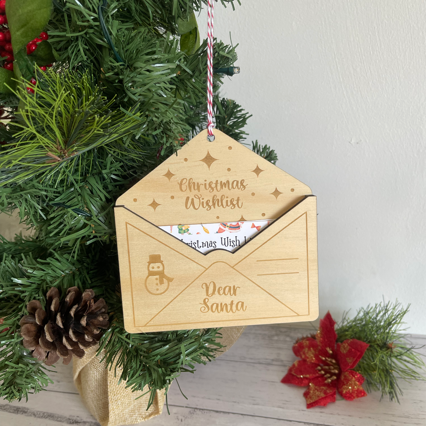 Christmas Wishlist Envelope Ornament