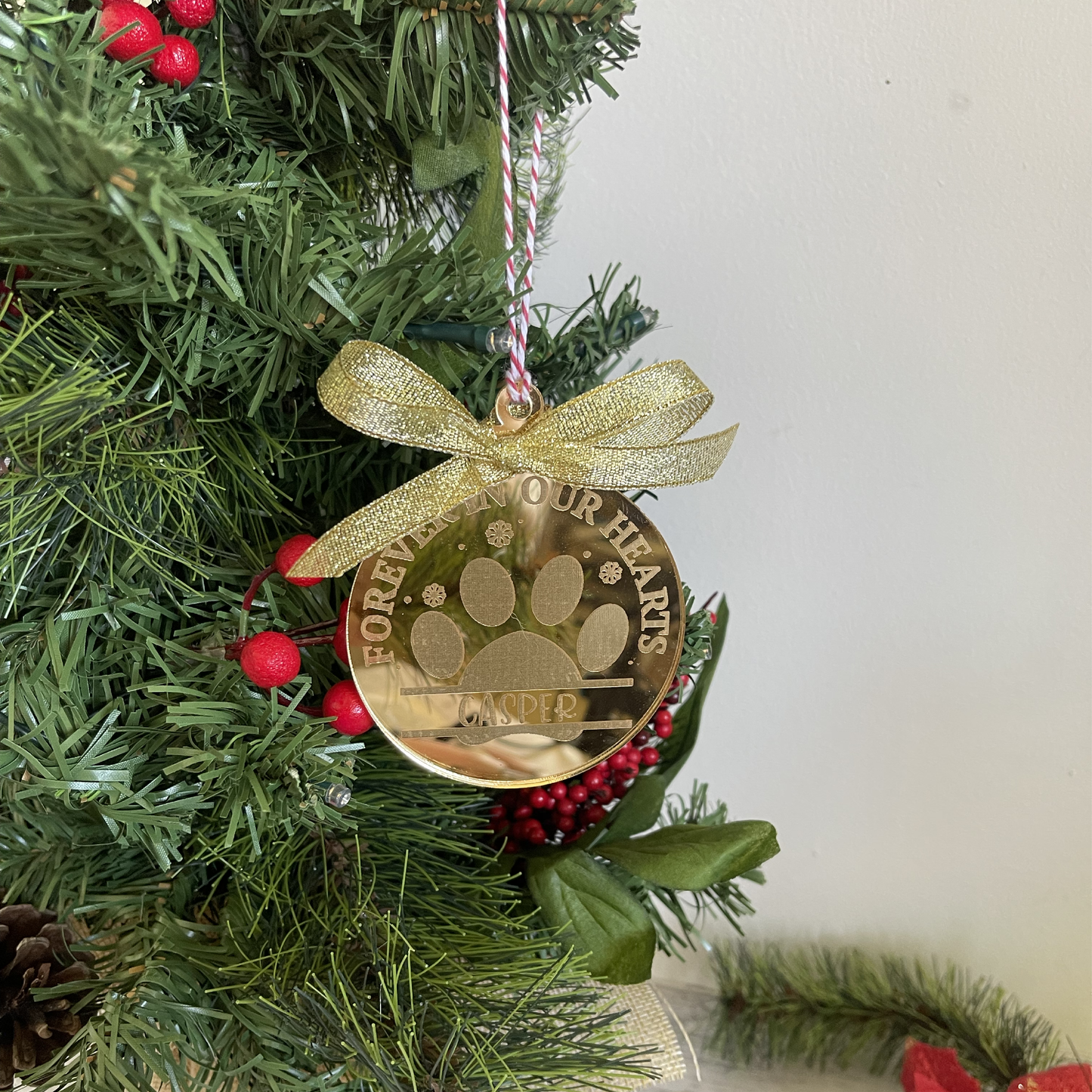Forever In My Heart Pet Memorial Christmas Bauble