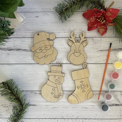 DIY Painted Christmas Ornaments - 4 Pack