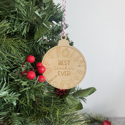 Best Teacher Ever Christmas Ornaments