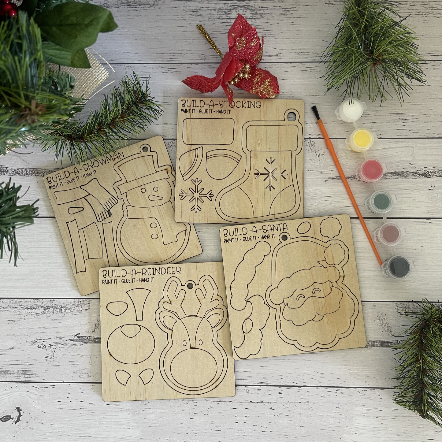 DIY Painted Pop Out Christmas Ornaments