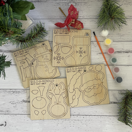 DIY Painted Pop Out Christmas Ornaments