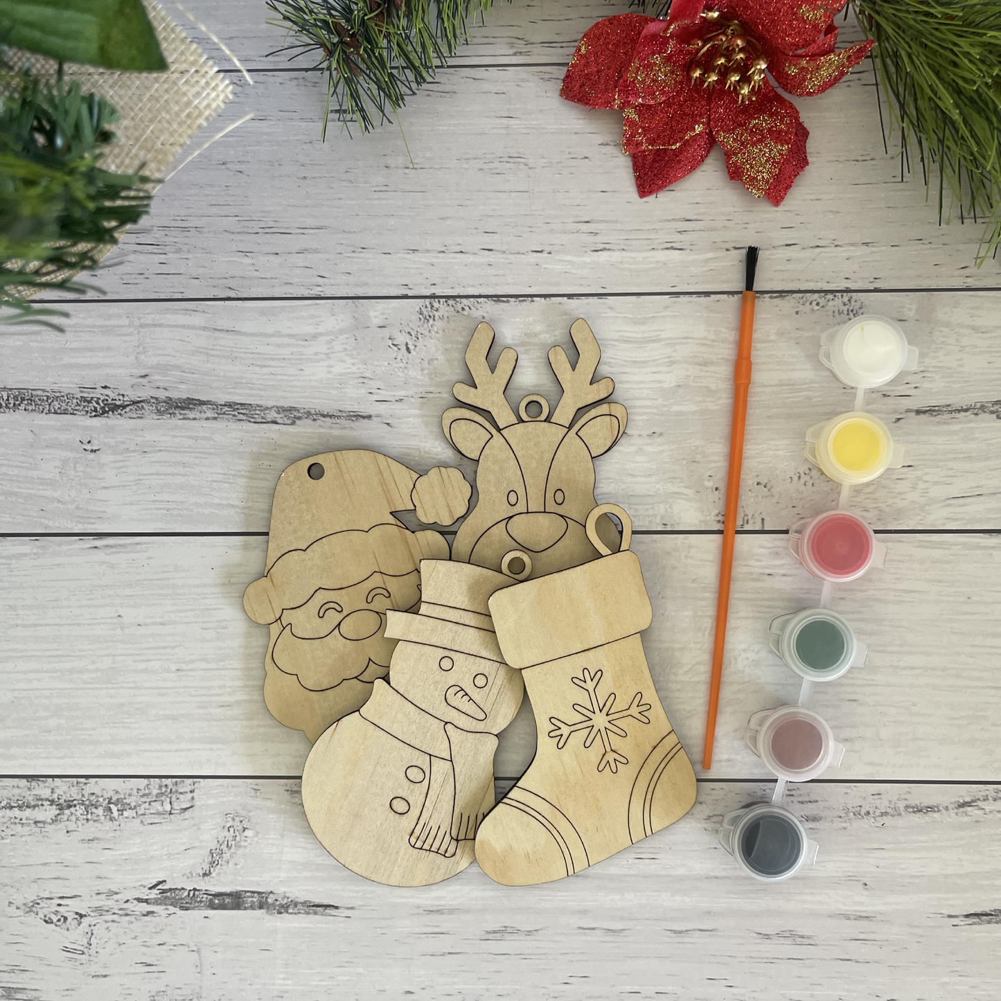 DIY Painted Christmas Ornaments - 4 Pack