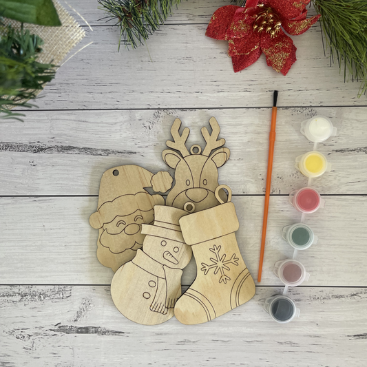 DIY Painted Christmas Ornaments - 4 Pack