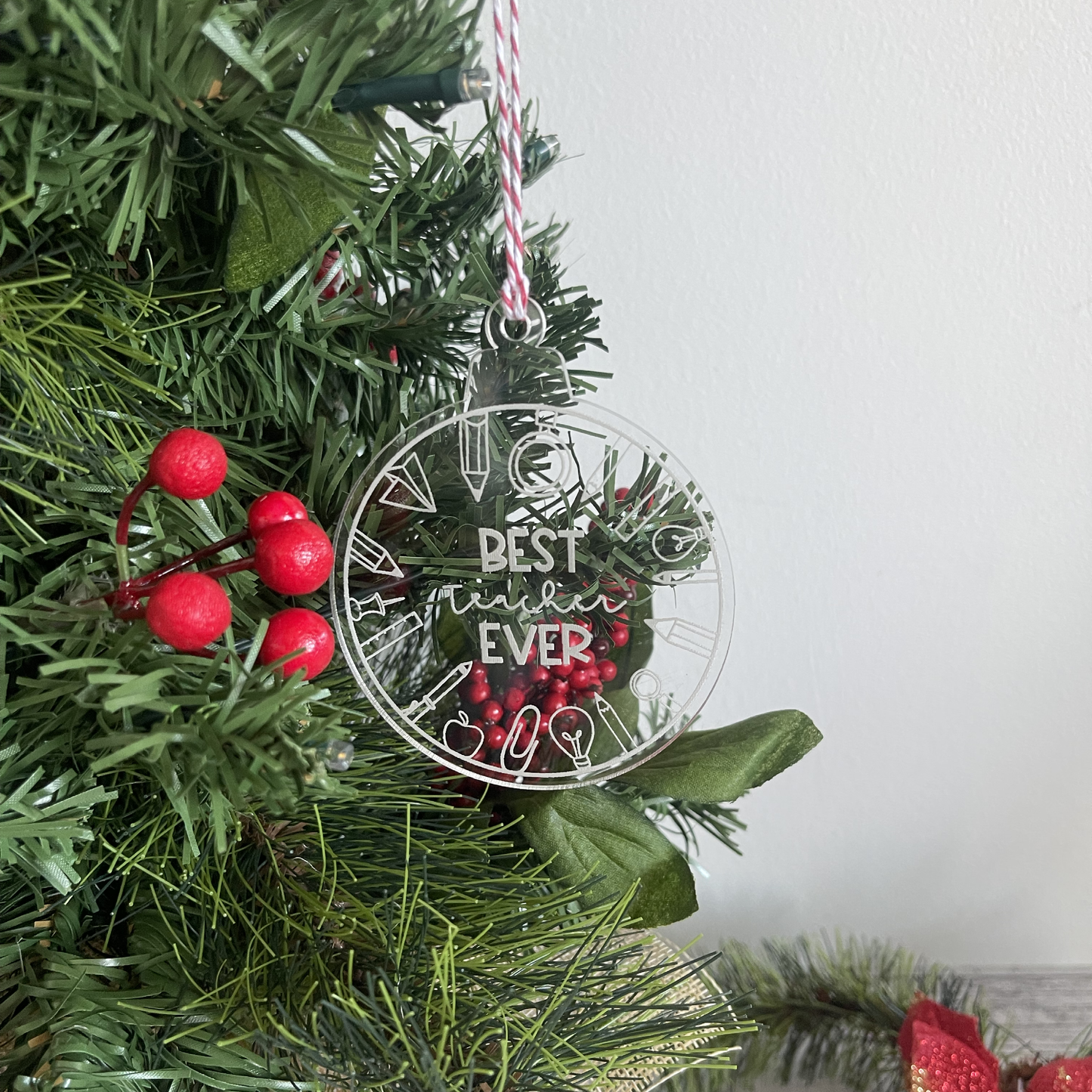 Best Teacher Ever Christmas Ornaments