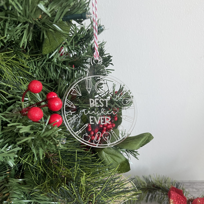 Best Teacher Ever Christmas Ornaments