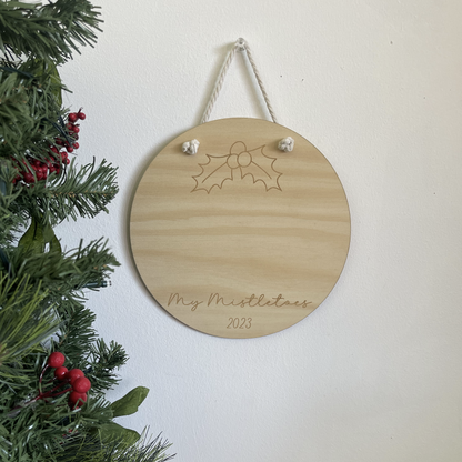 My Mistletoes Christmas Footprint Plaque