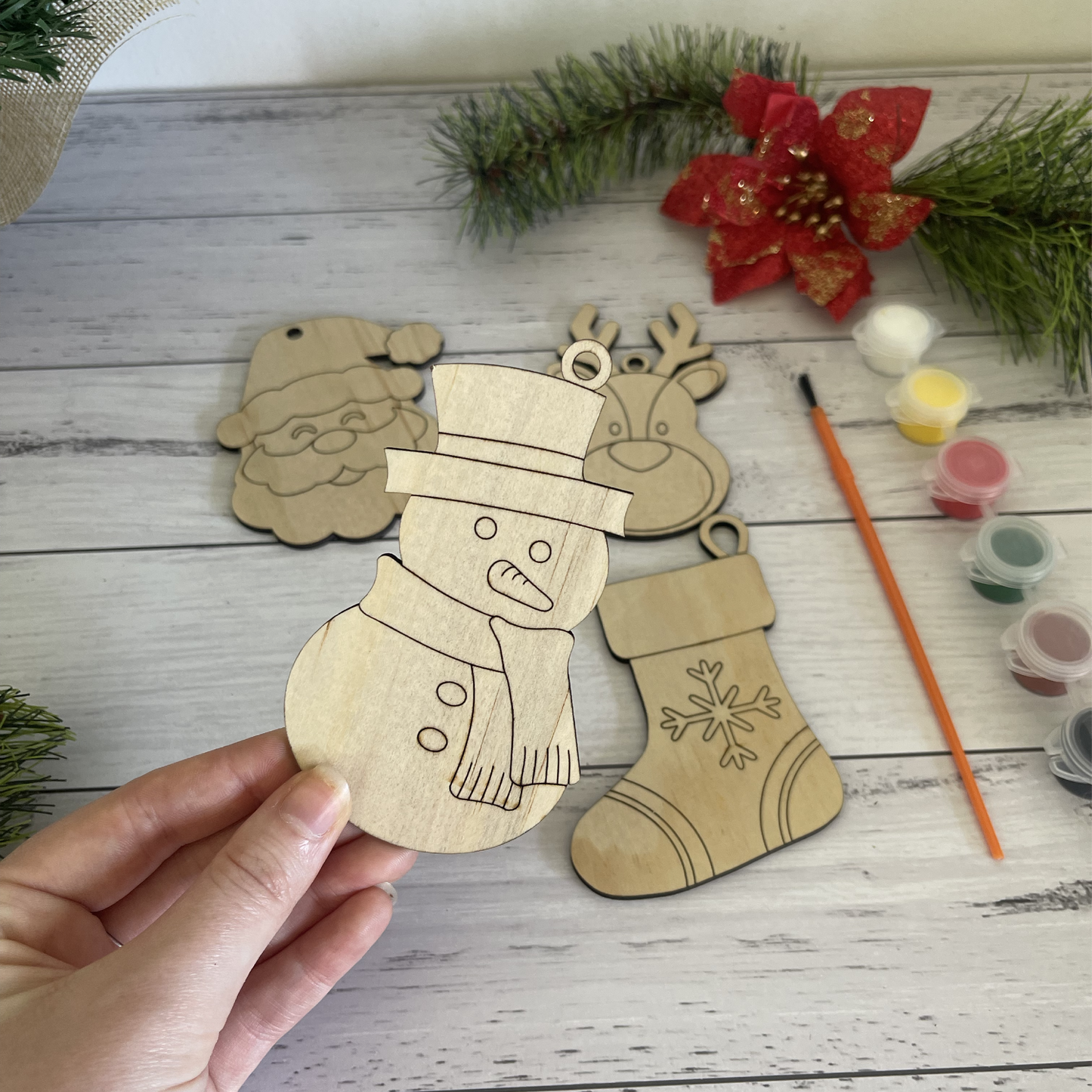 DIY Painted Christmas Ornaments - 4 Pack