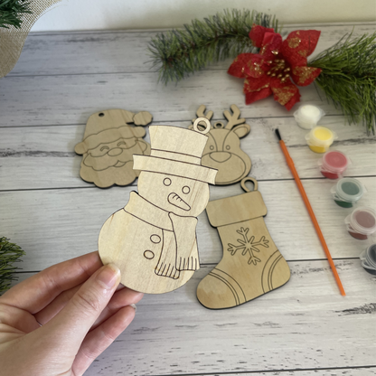 DIY Painted Christmas Ornaments - 4 Pack