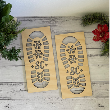 Santa's Footprints Stencil