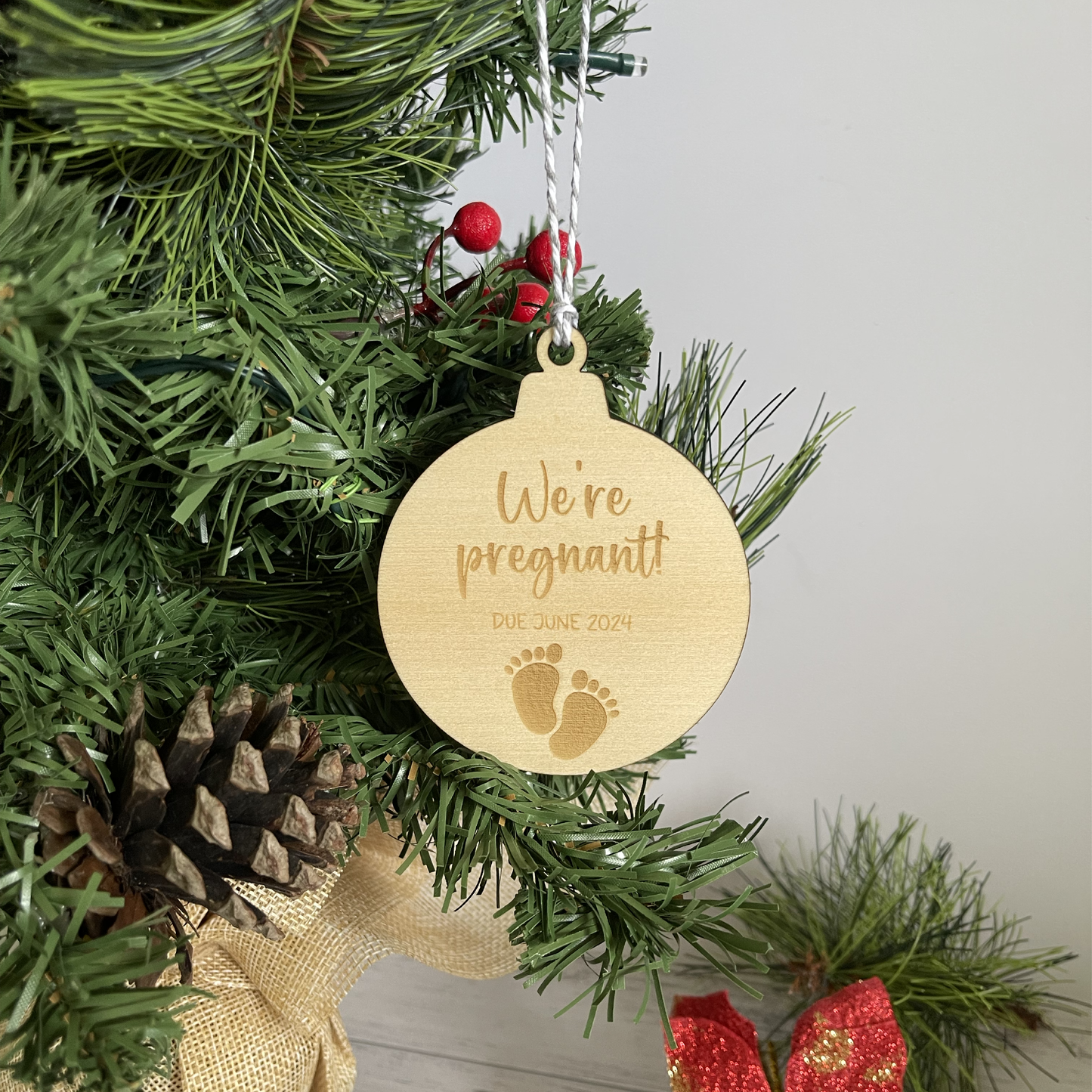Pregnancy Announcement Christmas Ornament