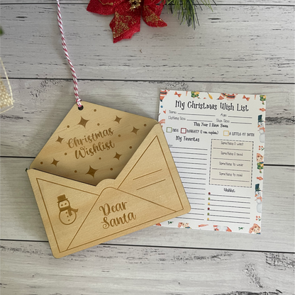 Christmas Wishlist Envelope Ornament
