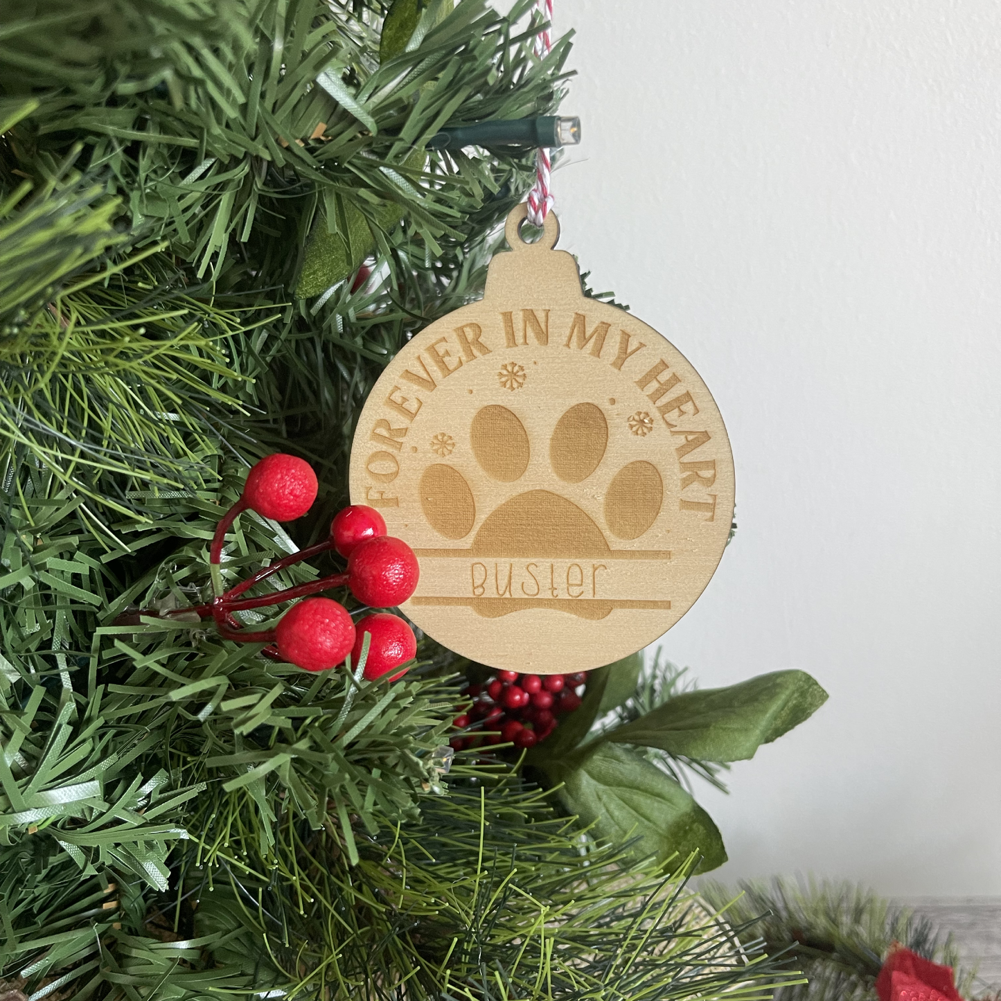 Forever In My Heart Pet Memorial Christmas Bauble
