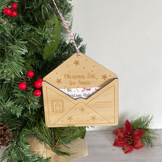 Christmas Wishlist Envelope Ornament