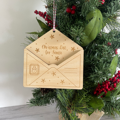 Christmas Wishlist Envelope Ornament