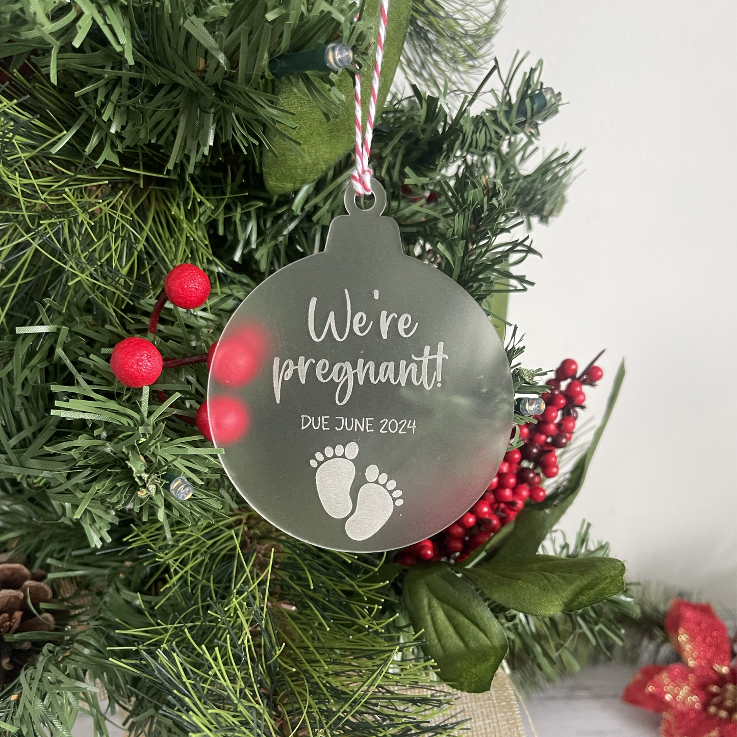 Pregnancy Announcement Christmas Ornament