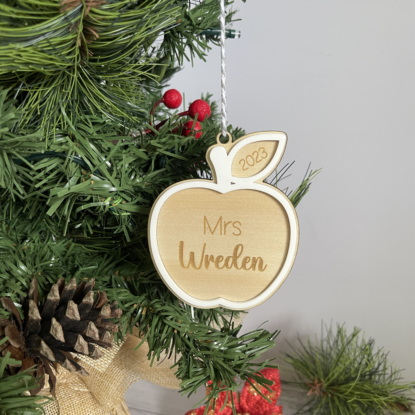 Personalised Apple Christmas Ornaments
