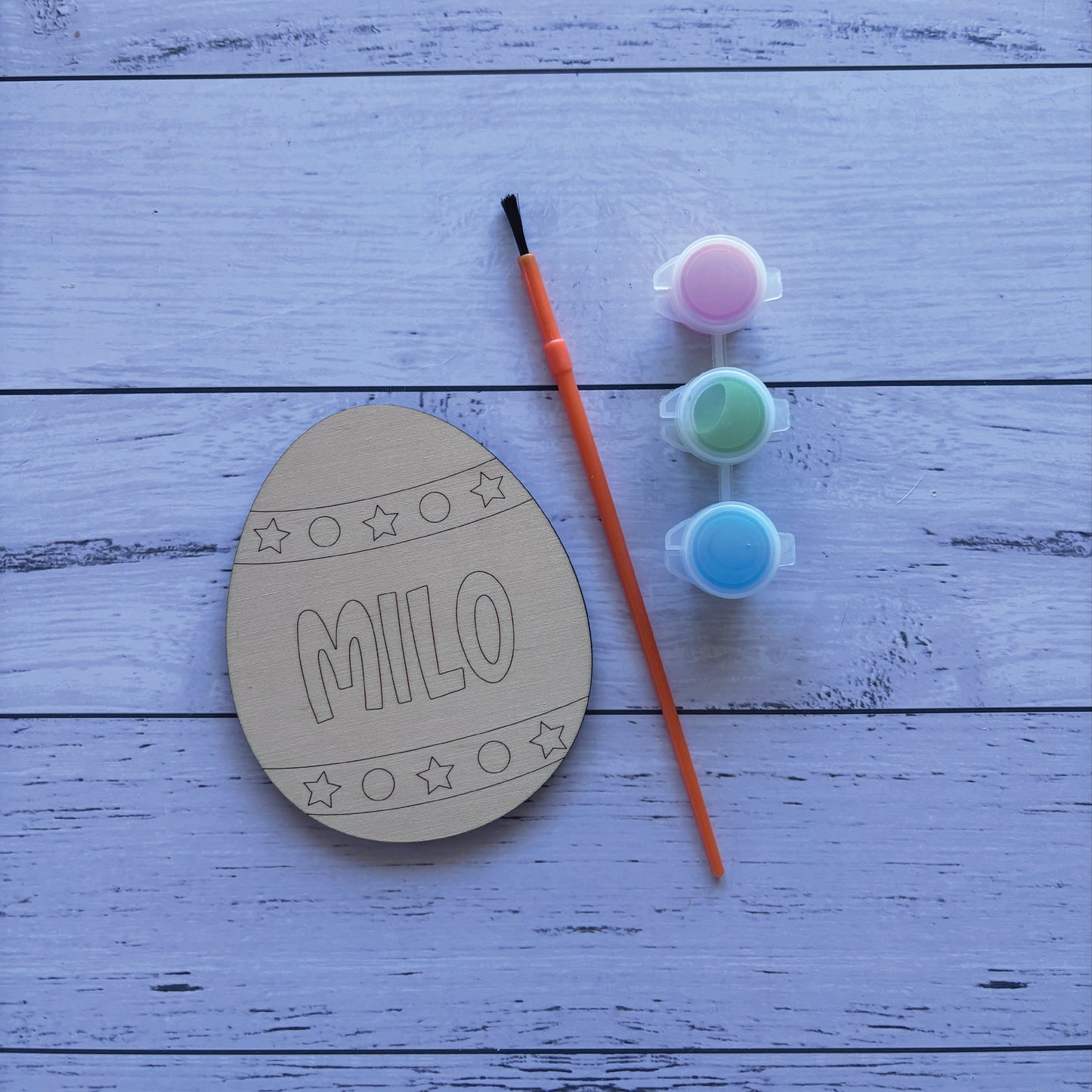 DIY Kids Personalised Wooden Easter Egg Painting Set