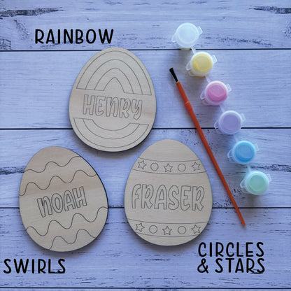 DIY Kids Personalised Wooden Easter Egg Painting Set