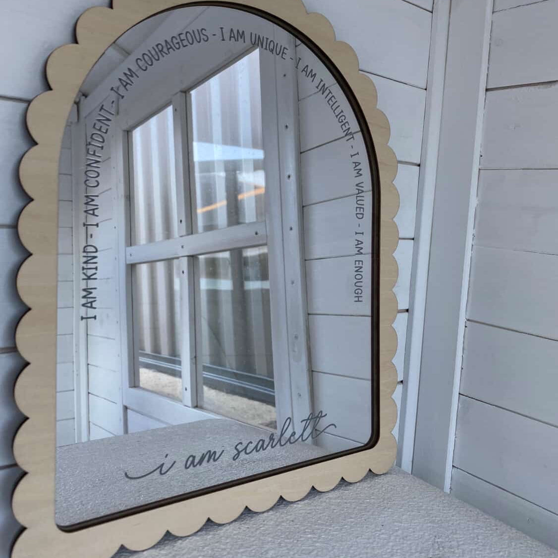 Personalised Scalloped Arch Affirmation Mirror