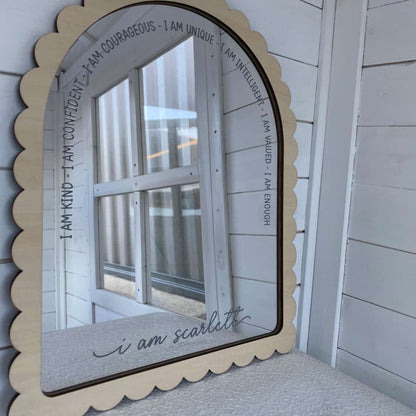 Personalised Scalloped Arch Affirmation Mirror