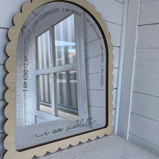 Personalised Scalloped Arch Affirmation Mirror