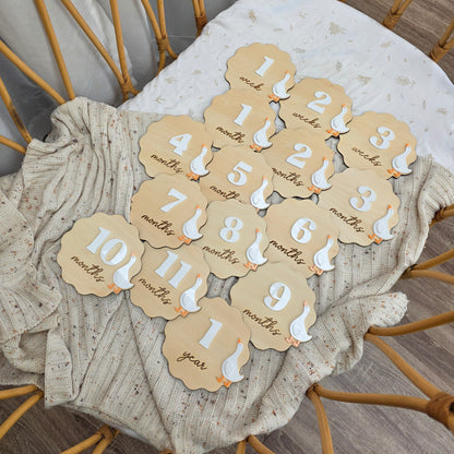 Wooden Goose Baby Milestone Disc Set