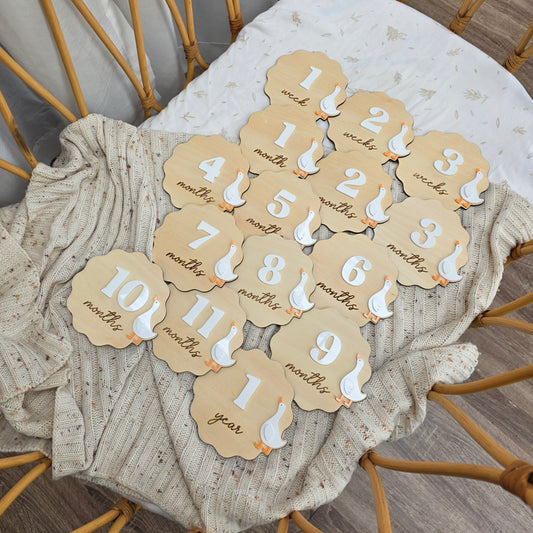 Wooden Goose Baby Milestone Disc Set